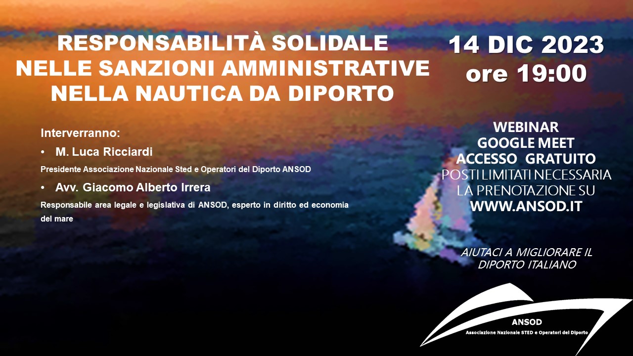 RESPONSABILTÀ SOLIDALE NELLE SANZIONI AMMINISTRATIVE NELLA NAUTICA DA DIPORTO